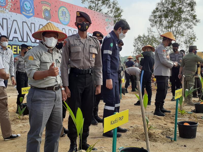 Kepala Dinas Pertanian Babel Dampingi Gubernur Erzaldi Tanam Pohon di Lahan Bekas Tambang 