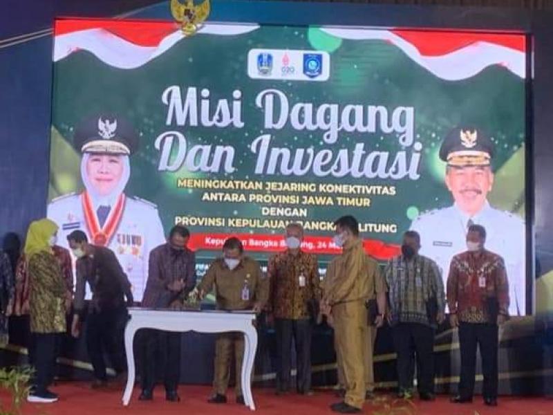 Kepala Dinas Pertanian Babel dan 3 Kepala OPD Jawa Timur Tandatangani Perjanjian Kerjasama