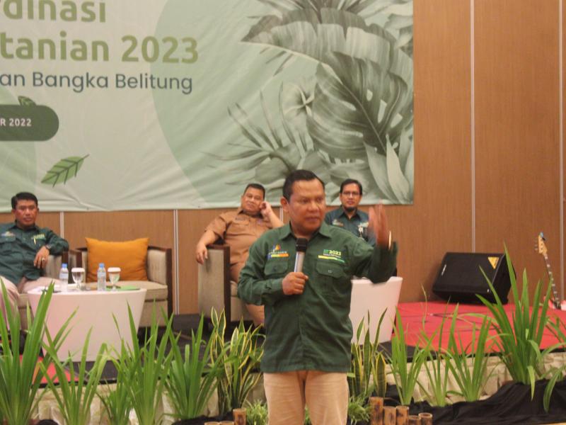 Kepala Dinas Pertanian Babel Bicara Surplus Beras di Rakor Sensus Pertanian 2023