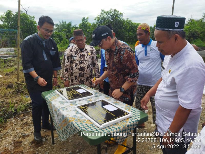 Dua Unit Embung Pertanian di Bangka Tengah Diresmikan Penggunaannya Hari Ini