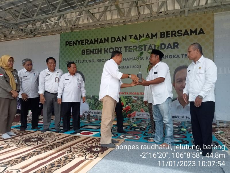 Kepala Dinas Pertanian Babel Tanam Kopi di Ponpes Raudatul Mutaalimin Jelutung