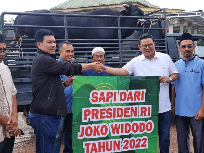 Wakili Pj Gubernur, Sekda Babel Antar Sapi Kurban Presiden Joko Widodo ke Bangka Selatan