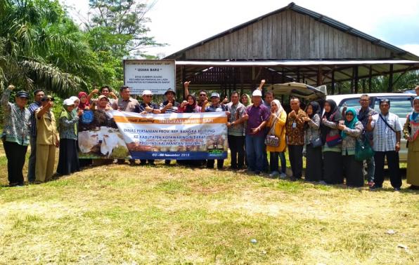 Rombongan Studi Kebijakan Peningkatan Populasi Ternak melalui integrasi Sawit – Sapi dipimpin Kepala Dinas Pertanian Provinsi Kepulauan Bangka Belitung Juaidi Rusli